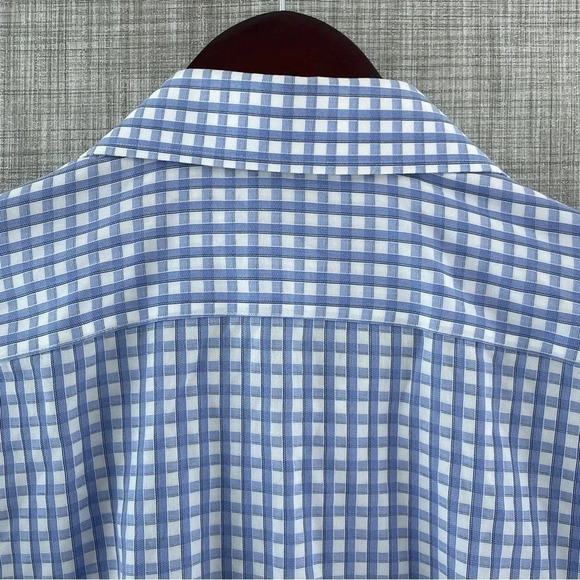 Ike Behar Performance 100 Plaid Button Down long Sleeve Shirt Men's 16.5 -8461/b - Picture 4 of 10